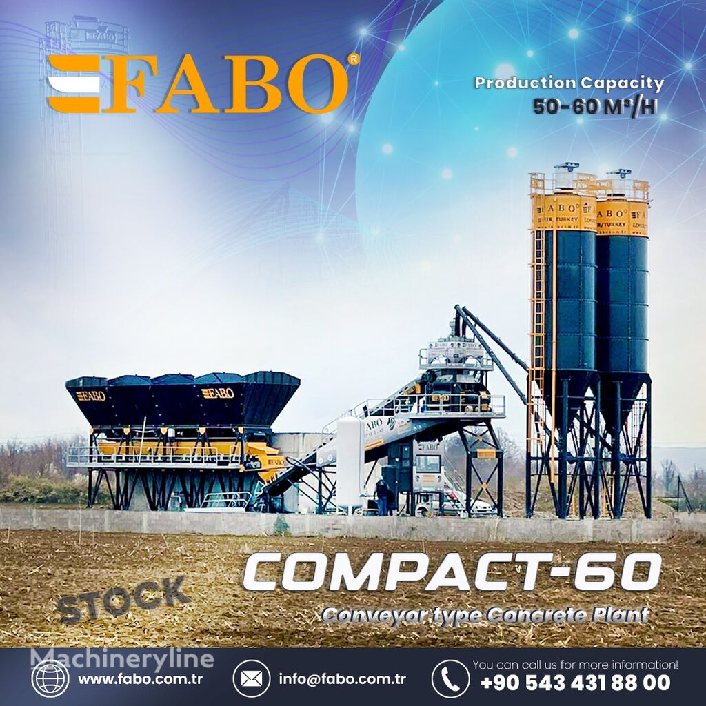 nova FABO CENTRALE À BÉTON COMPACTE À BANDE 60 M3/H  betonara