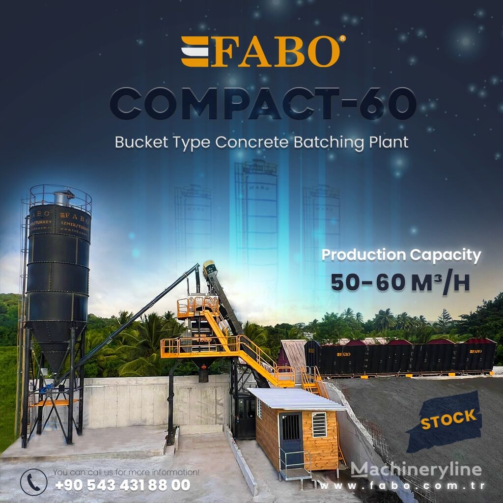 nova FABO SKIP SYSTEM CONCRETE BATCHING PLANT | 60m3/h Capacity | STOCK betonara